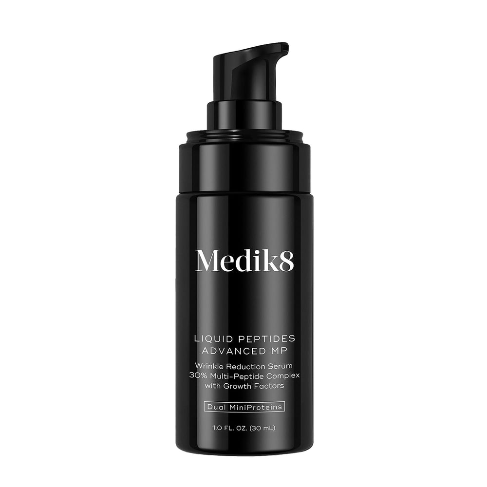 Medik8 Liquid Peptides Advanced MP bottle close-up showing premium hydration for the skin