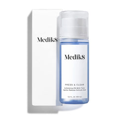 Medik8 Press and Clear toner bottle for oil control and clarity.
