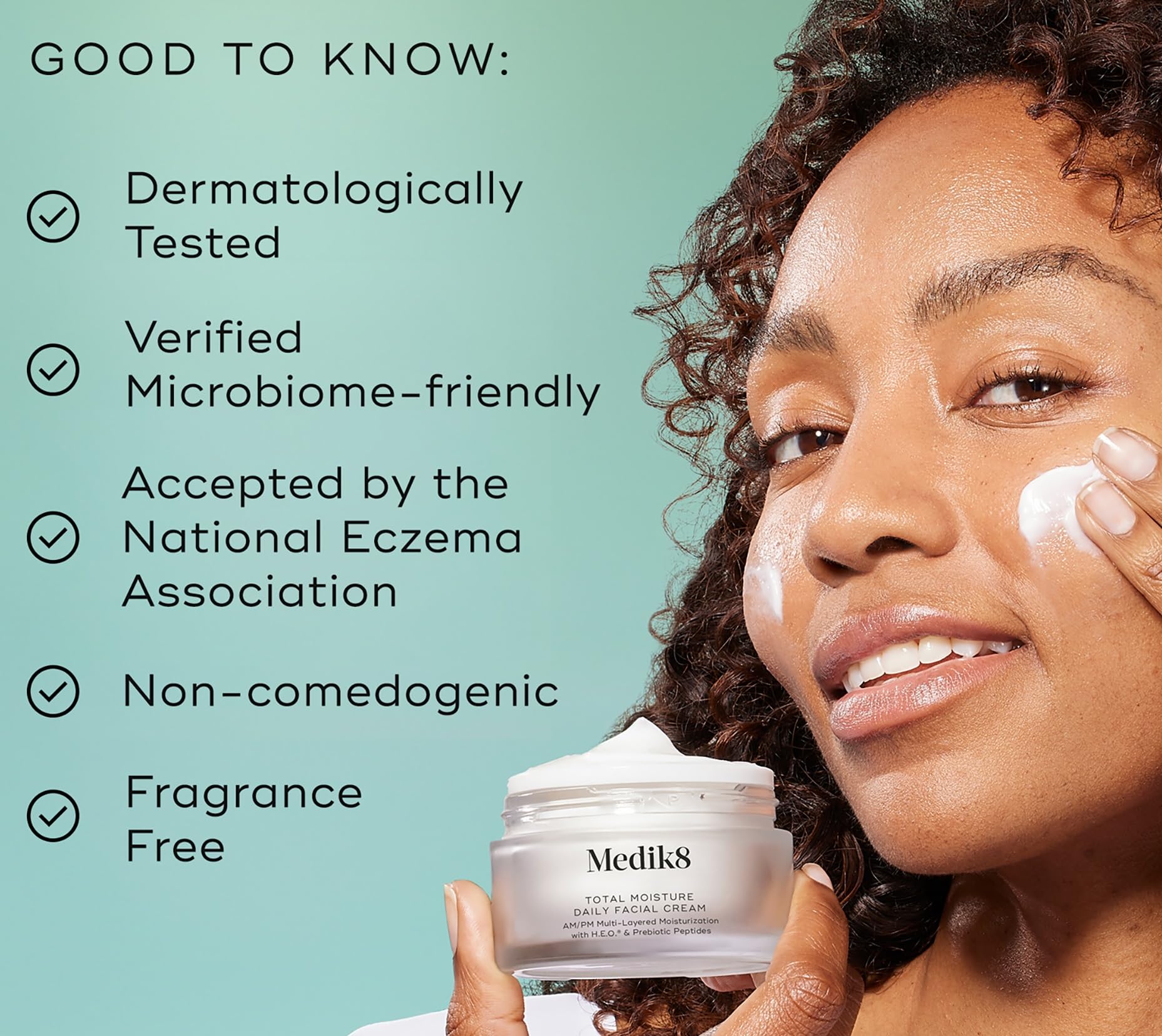 Applying Medik8 Total Moisture creates a makeup-ready, non-greasy base.