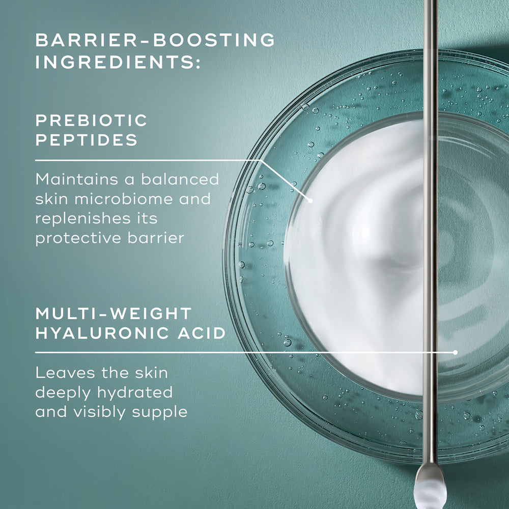 Prebiotic peptides in Medik8 Total Moisture support skin balance.