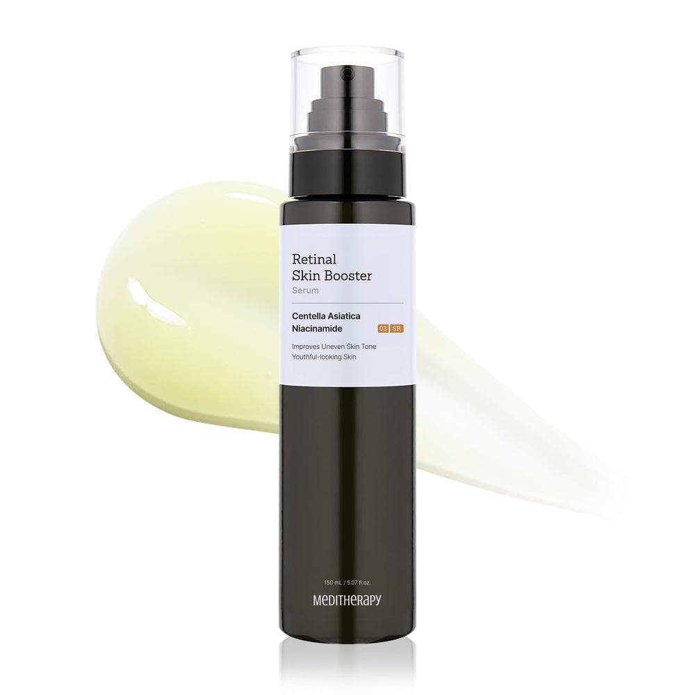 MEDITHERAPY Retinal Skin Booster Serum, botella de 150 ml para rostro con aplicación suave.