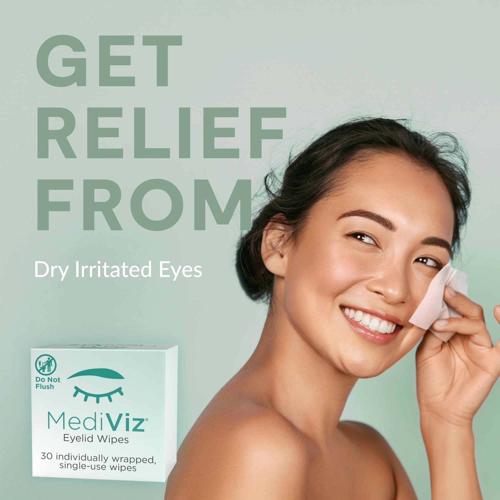 MEDIVIZ Eyelid Cleanser Wipes individual wipe offers gentle cleansing