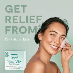 MEDIVIZ Eyelid Cleanser Wipes individual wipe offers gentle cleansing
