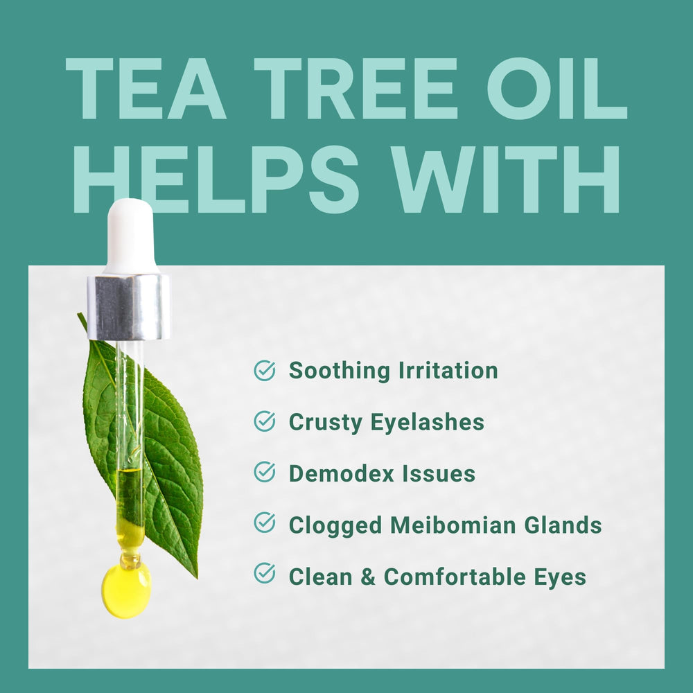 MEDIVIZ Tea Tree Eyelid Cleanser Wipes single-use packets for mess-free daily cleansing.