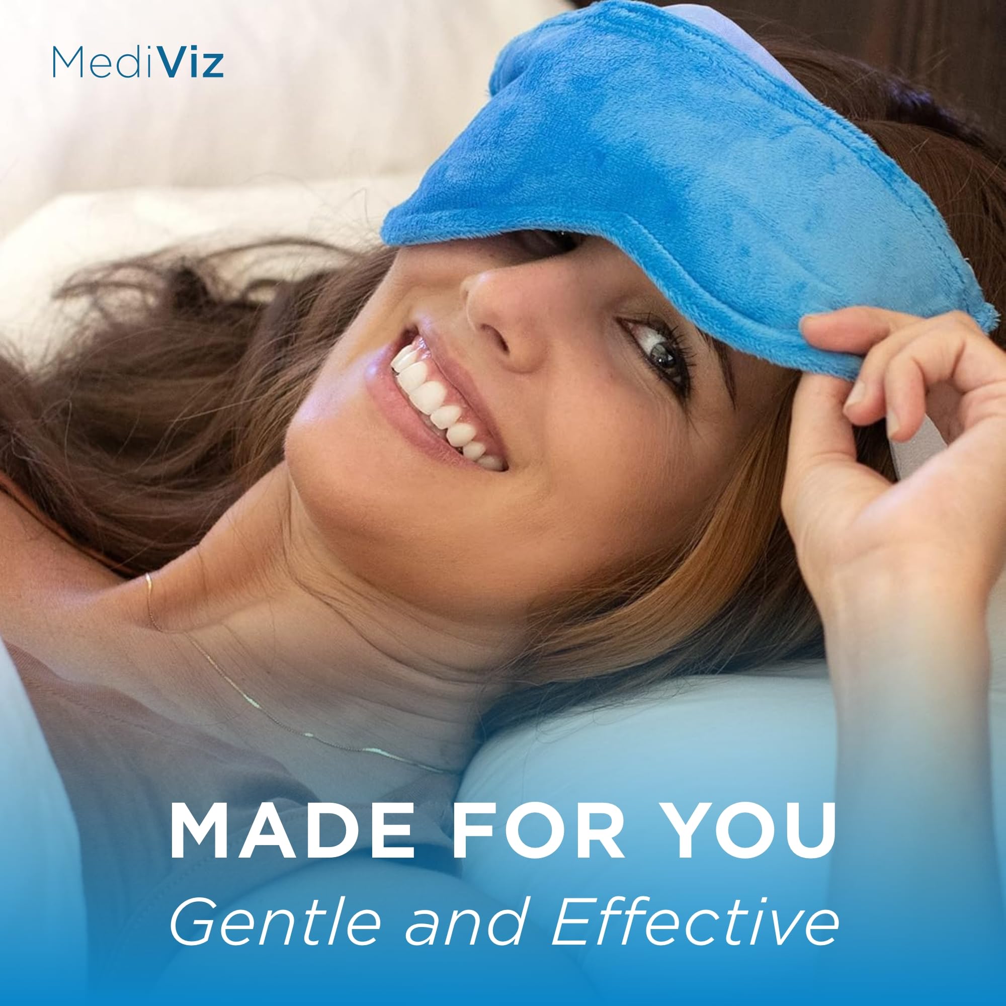 MEDIVIZ Warm Compress Eye Mask soft-cover features cozy texture for comfortable wear.