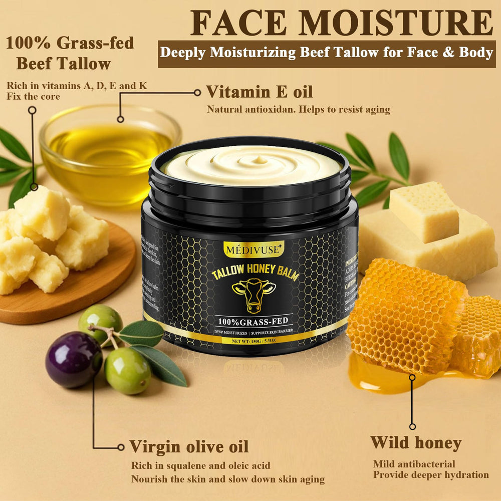 MediVuse bálsamo con miel orgánica para rostro aplicación suave y nutritiva