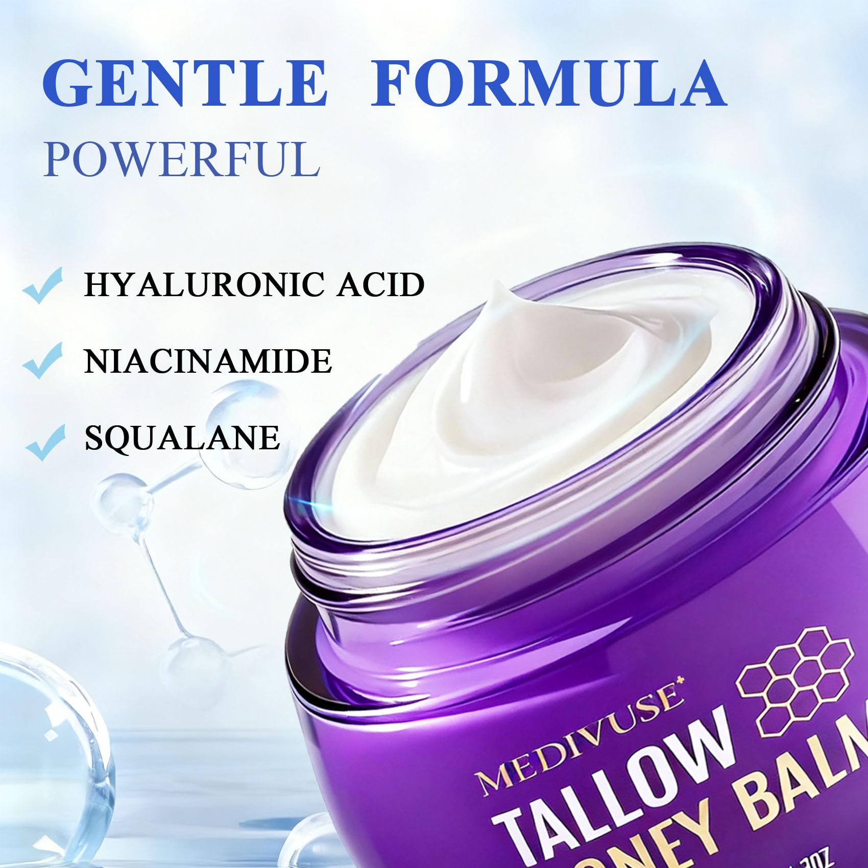 MediVuse balm being applied to the face for gentle moisturization