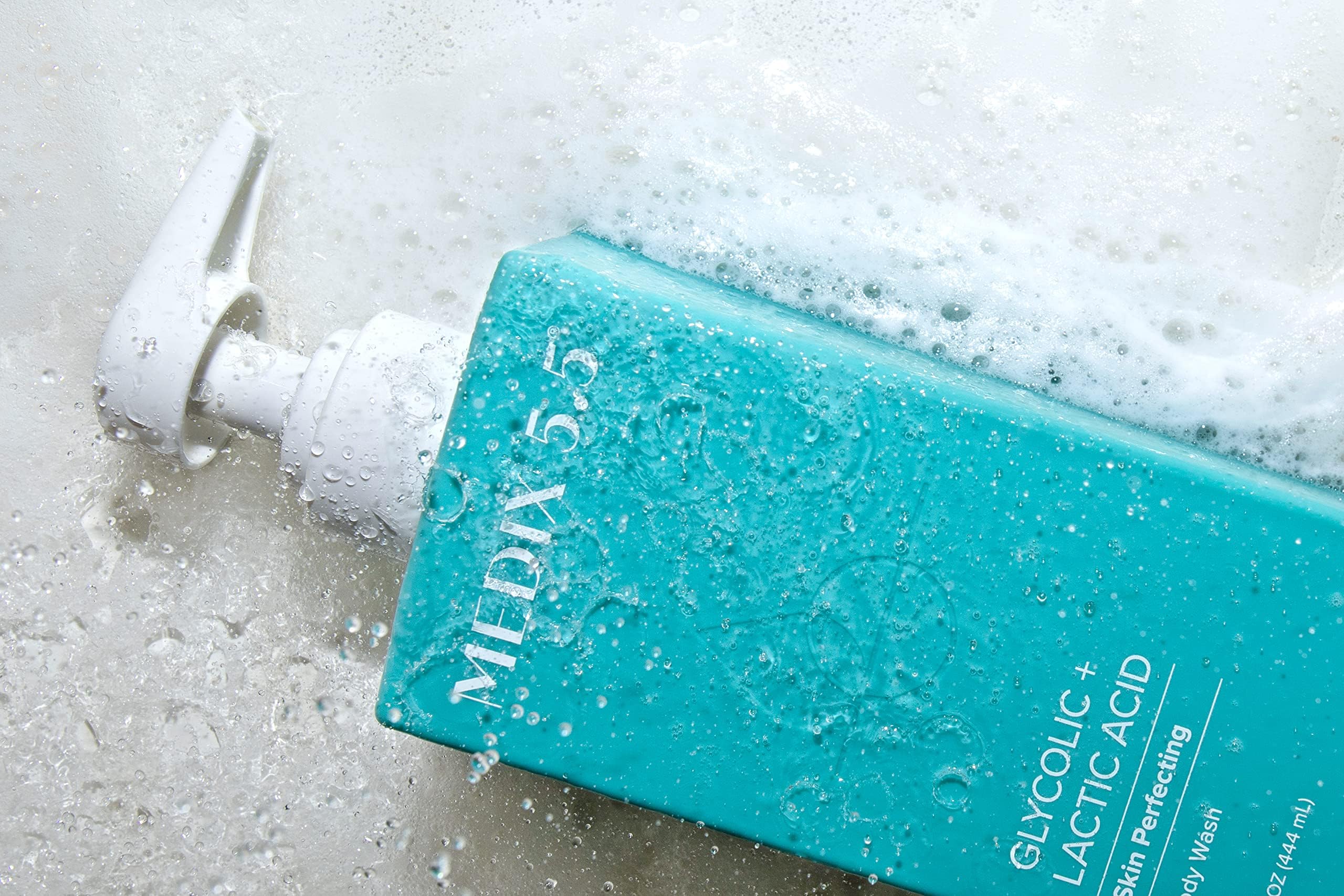 Medix 5.5 bottle on shelf communicates easy daily use for exfoliation.