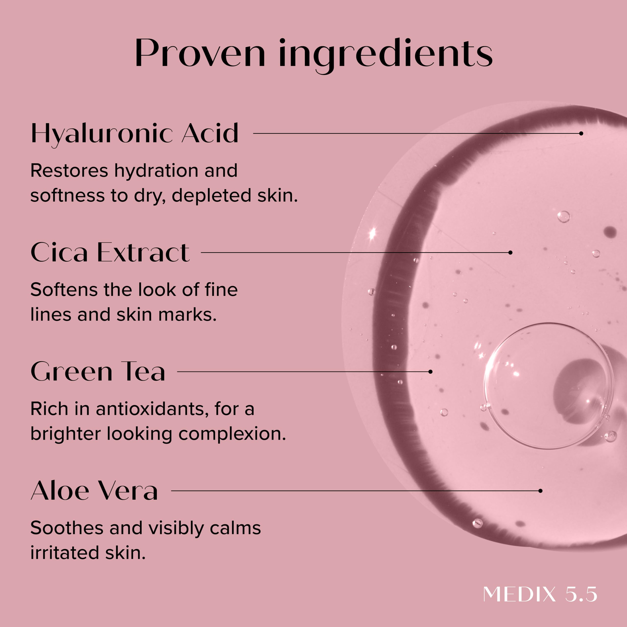Medix 5.5 Cleanse Treat Hydrate routine trio arranged for daily use.