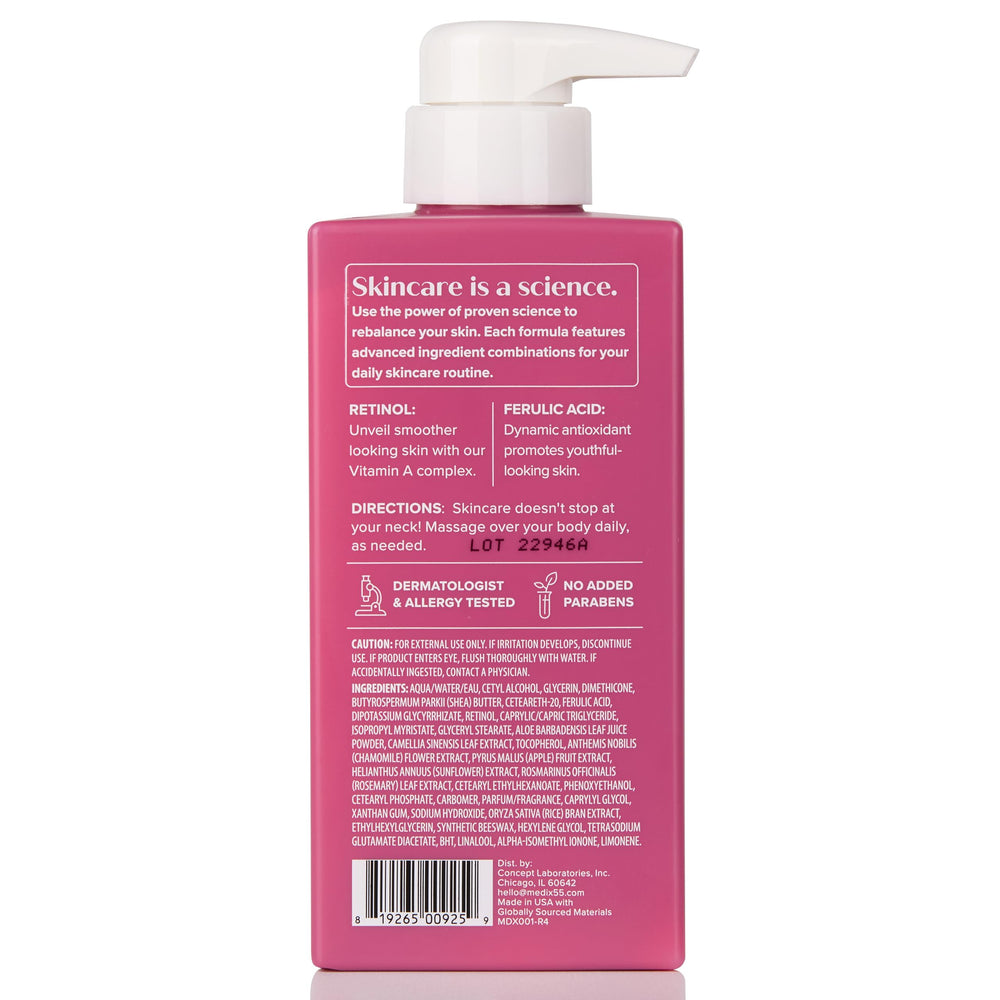 Medix 5.5 Ferulic acid ingredients label on jar