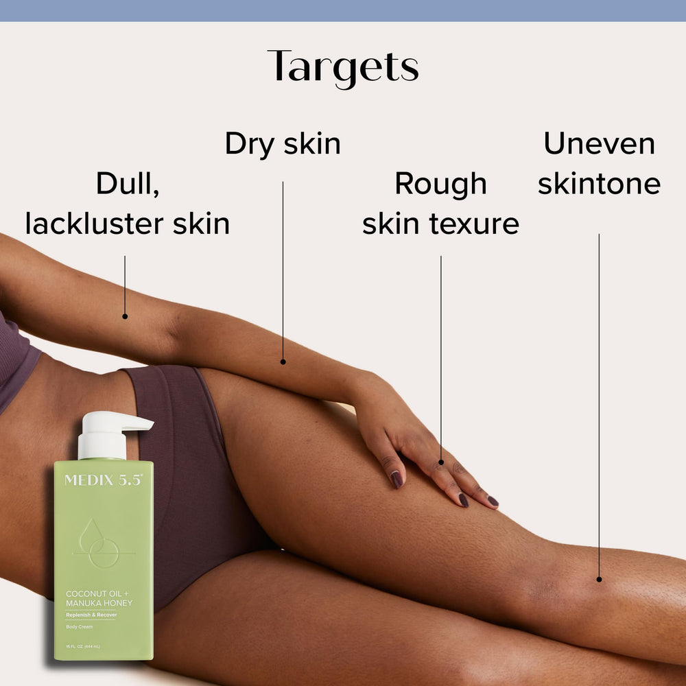 Medix 5.5 ingredients flatlay, argan oil and botanicals for nourished skin.