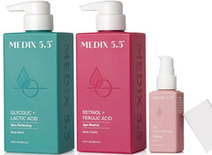 Medix 5.5 Retinol Body Cream bottle promoting firmer-looking skin.