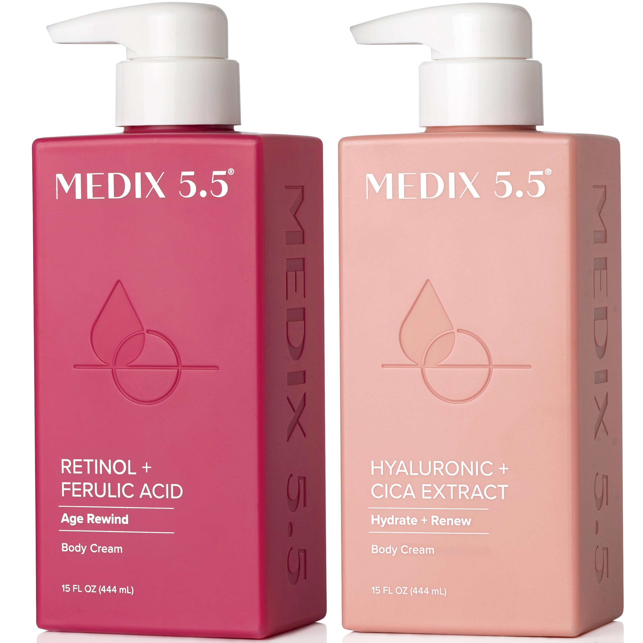 Medix 5.5 Retinol body lotion bottle delivering rich hydration for smoother skin