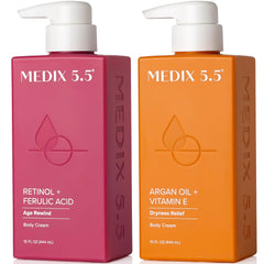 Medix 5.5 Retinol Body Lotion bottle improving skin firmness and radiance