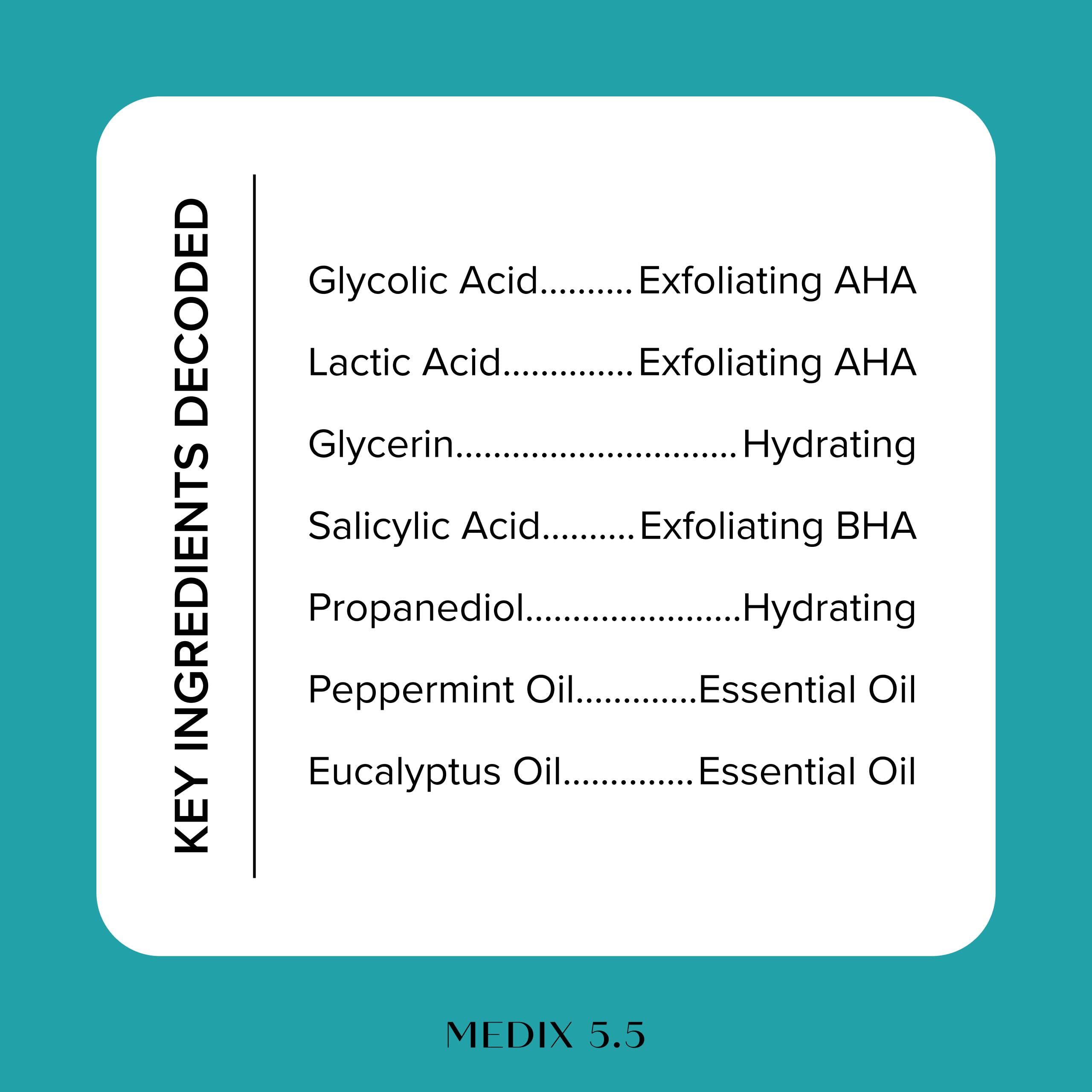 Medix 5.5 texture swatch shows smooth skin prep after use.