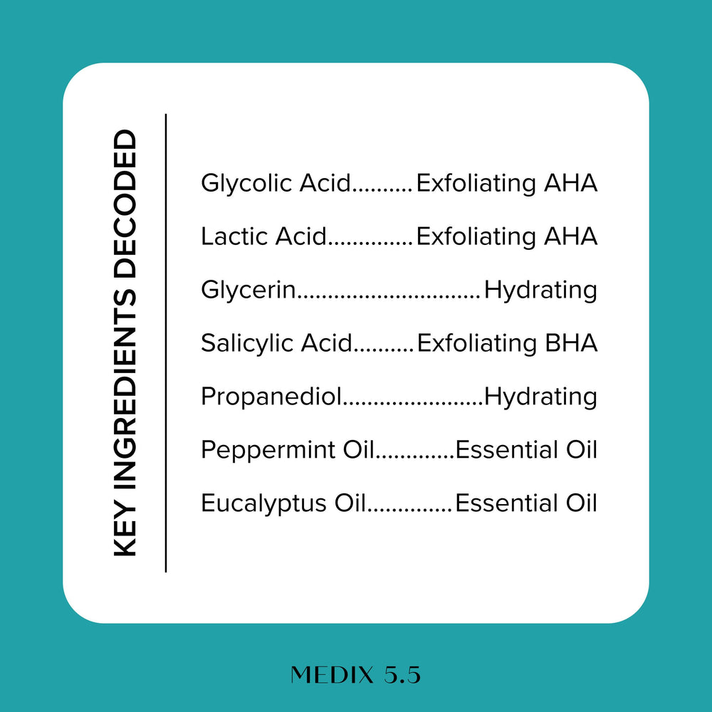 Medix 5.5 texture swatch shows smooth skin prep after use.