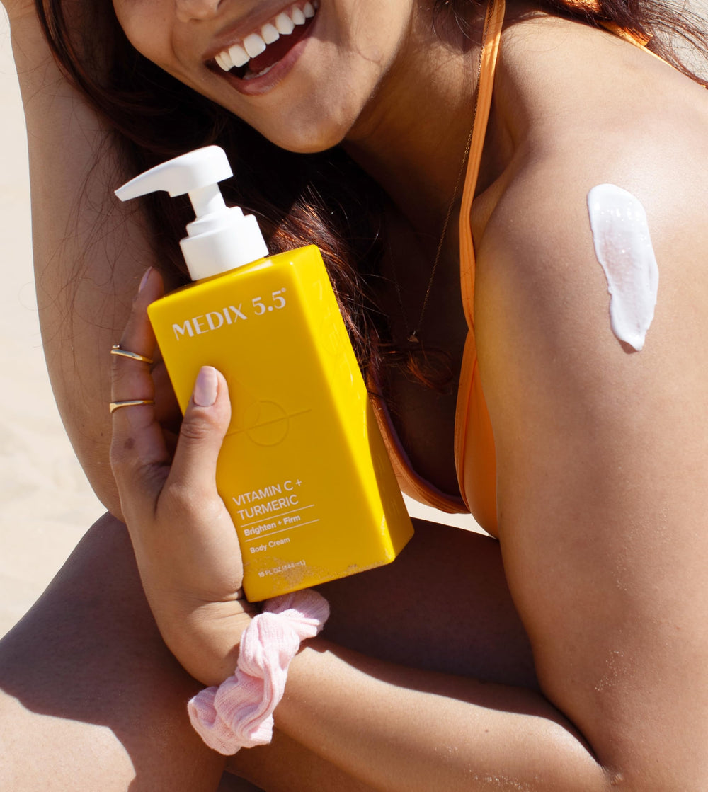 Vitamin E and Aloe Vera swatch demonstrates nourishing and calming benefits.