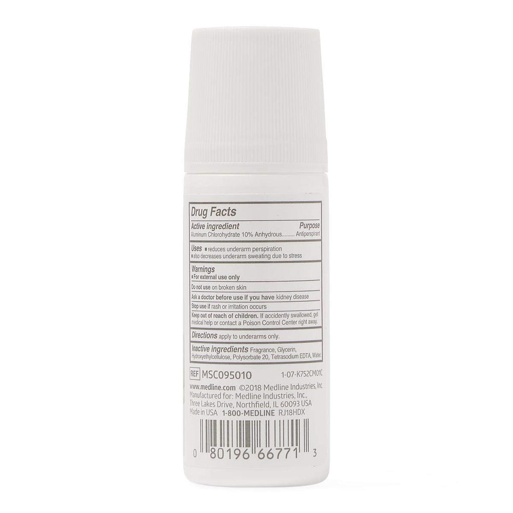 Medline MedSpa rodillo desodorante, empaque compacto para llevar en bolso