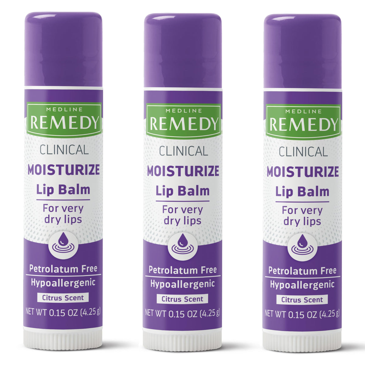 Medline Remedy Clinico Bálsamo labial en caja, hidratación suave para labios.