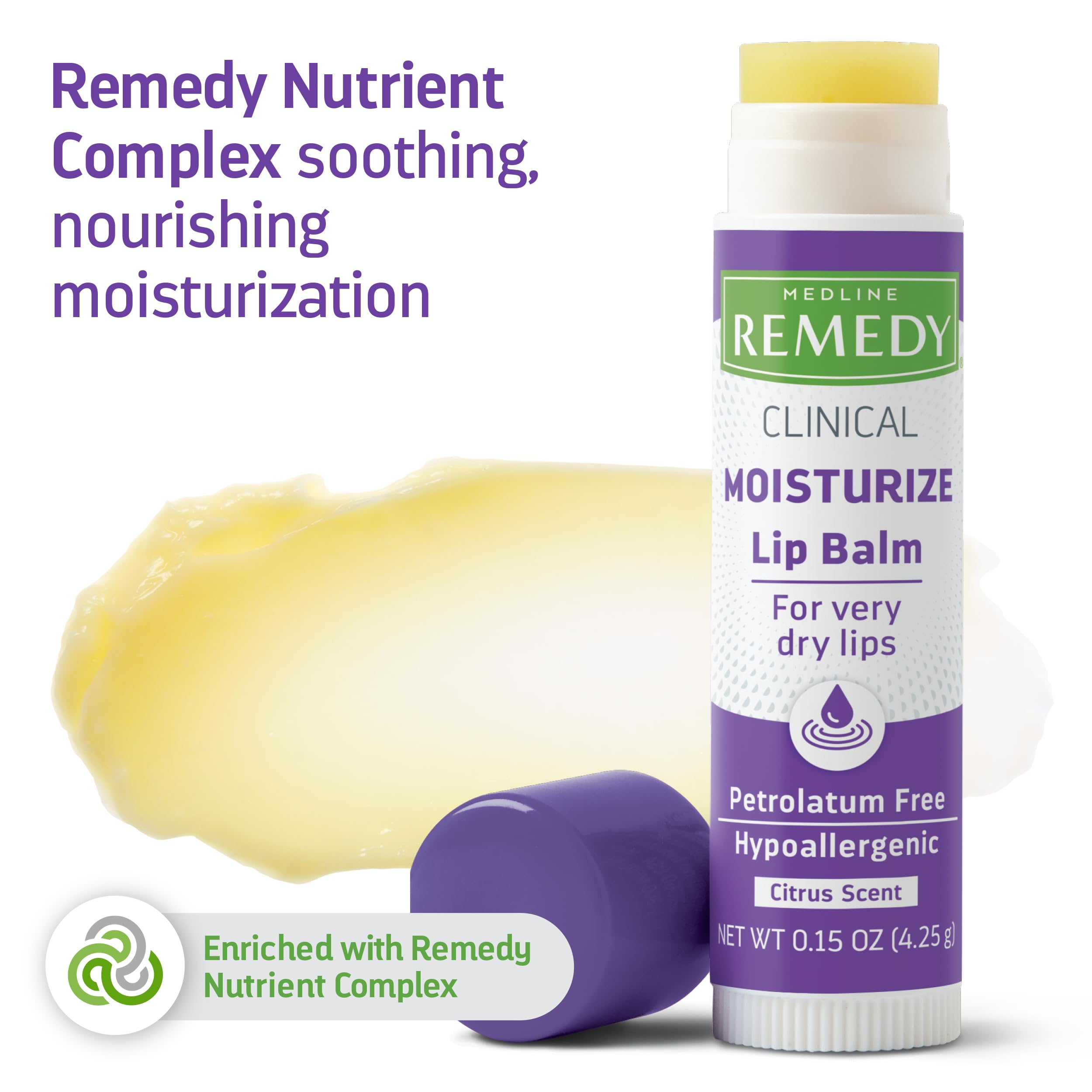 Sensación refrescante de mentol en el bálsamo labial clínico Medline Remedy.
