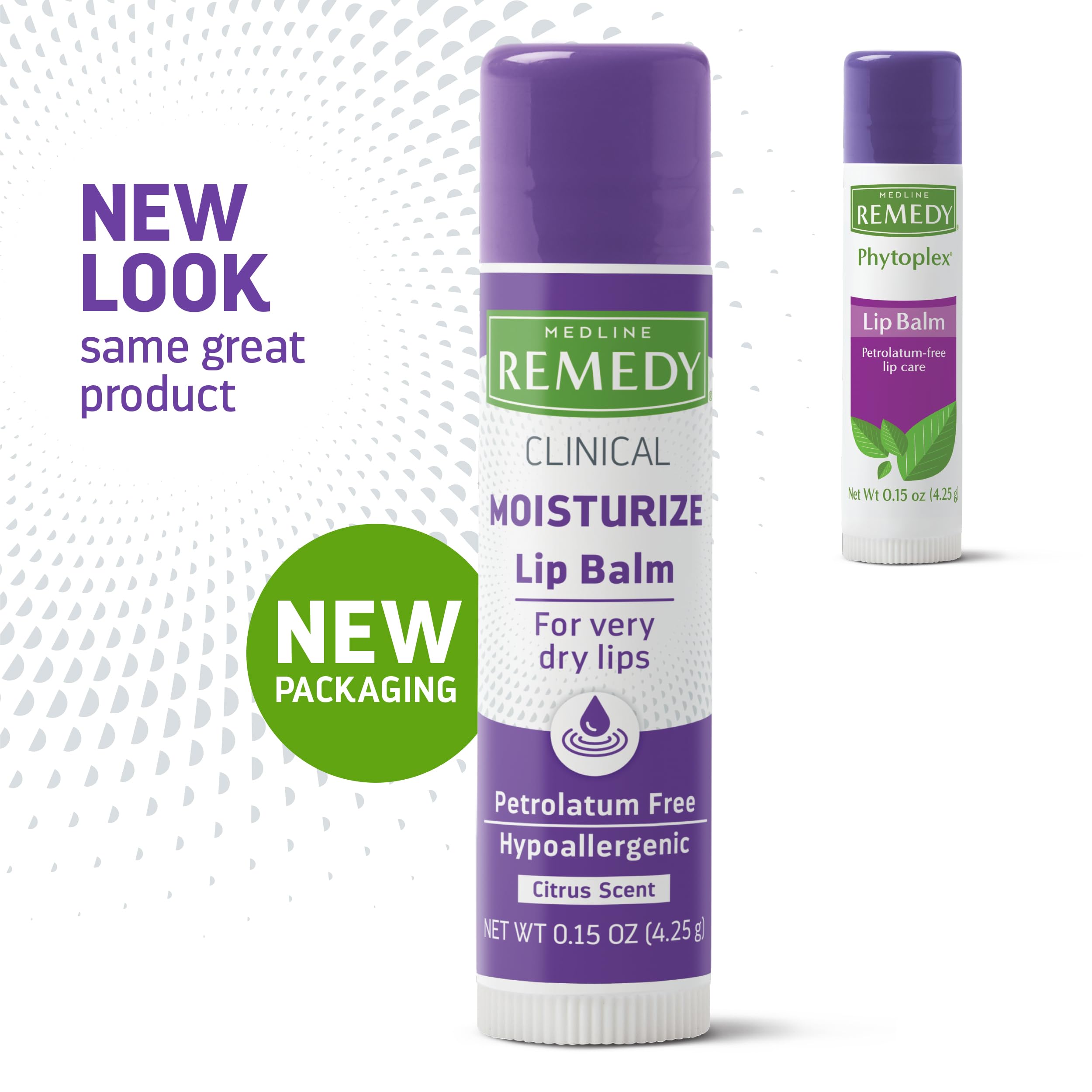 Textura cremosa del bálsamo labial clínico Medline Remedy para labios secos.