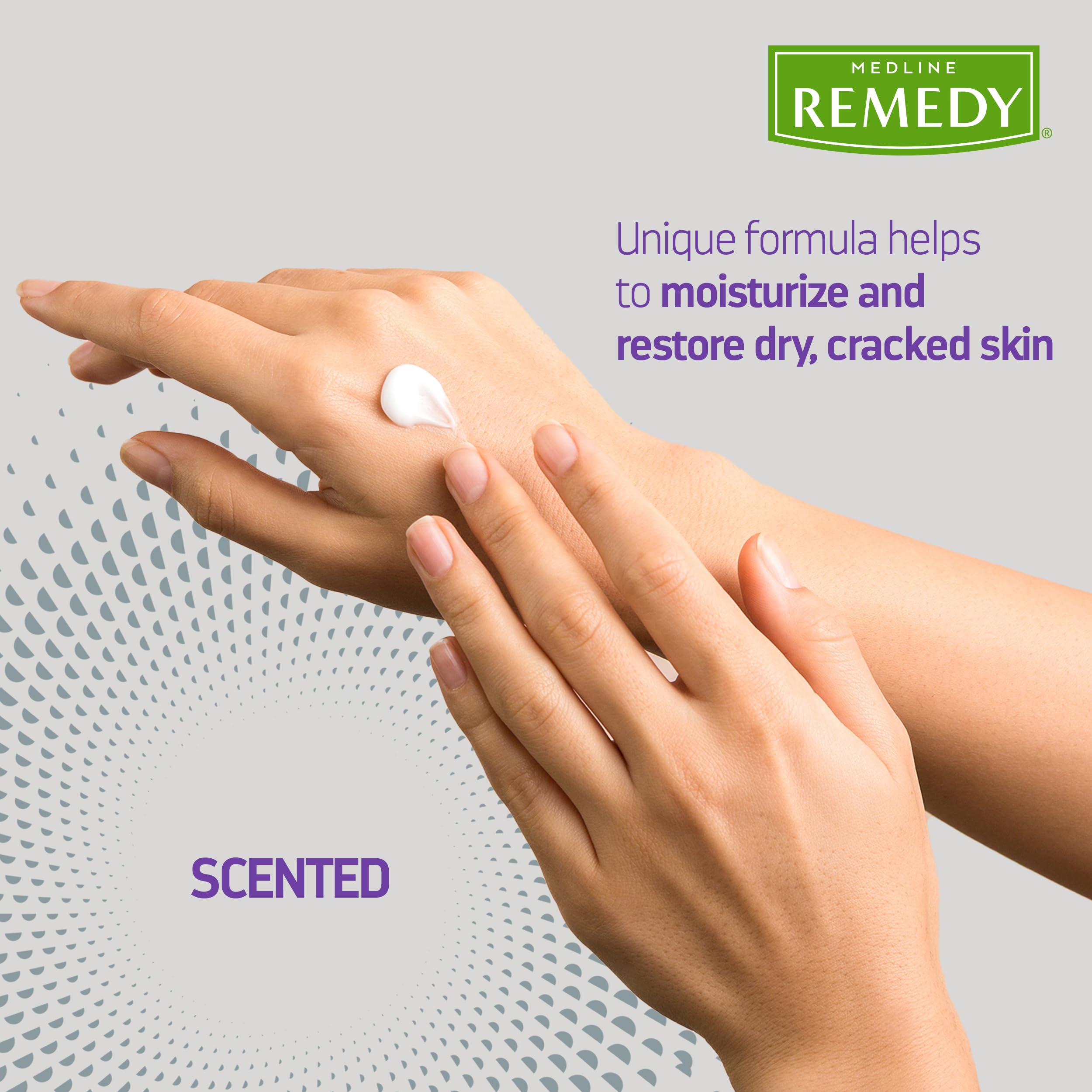 Medline Remedy Nutrashield cream close-up highlights smooth, non-greasy feel.