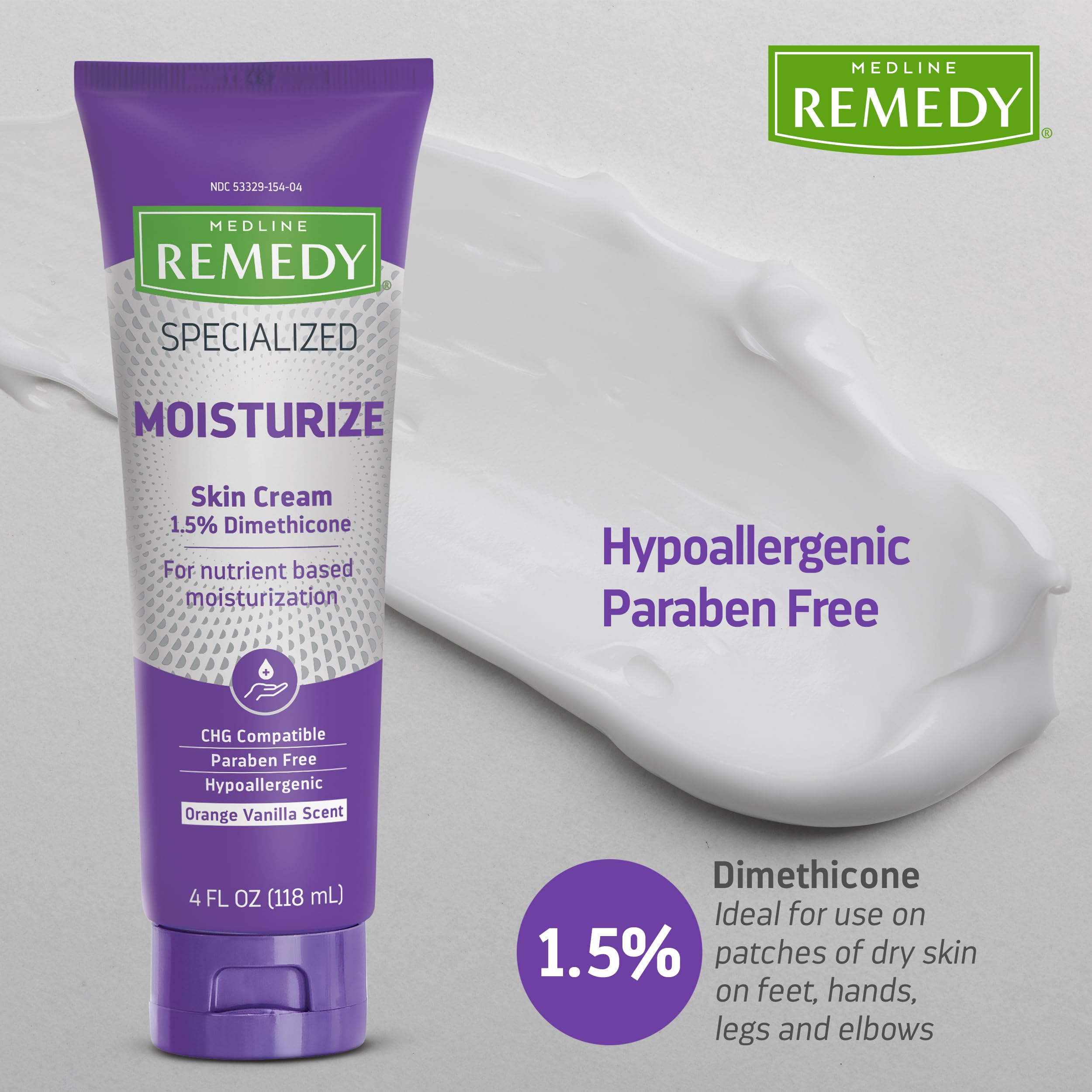 Medline Remedy Nutrashield contains aloe and green tea for soothing care.