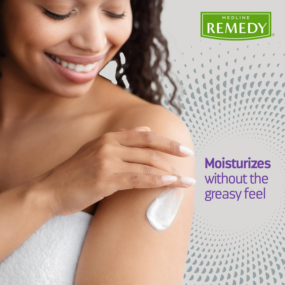 Medline Remedy Nutrashield being applied protects skin during routine care.