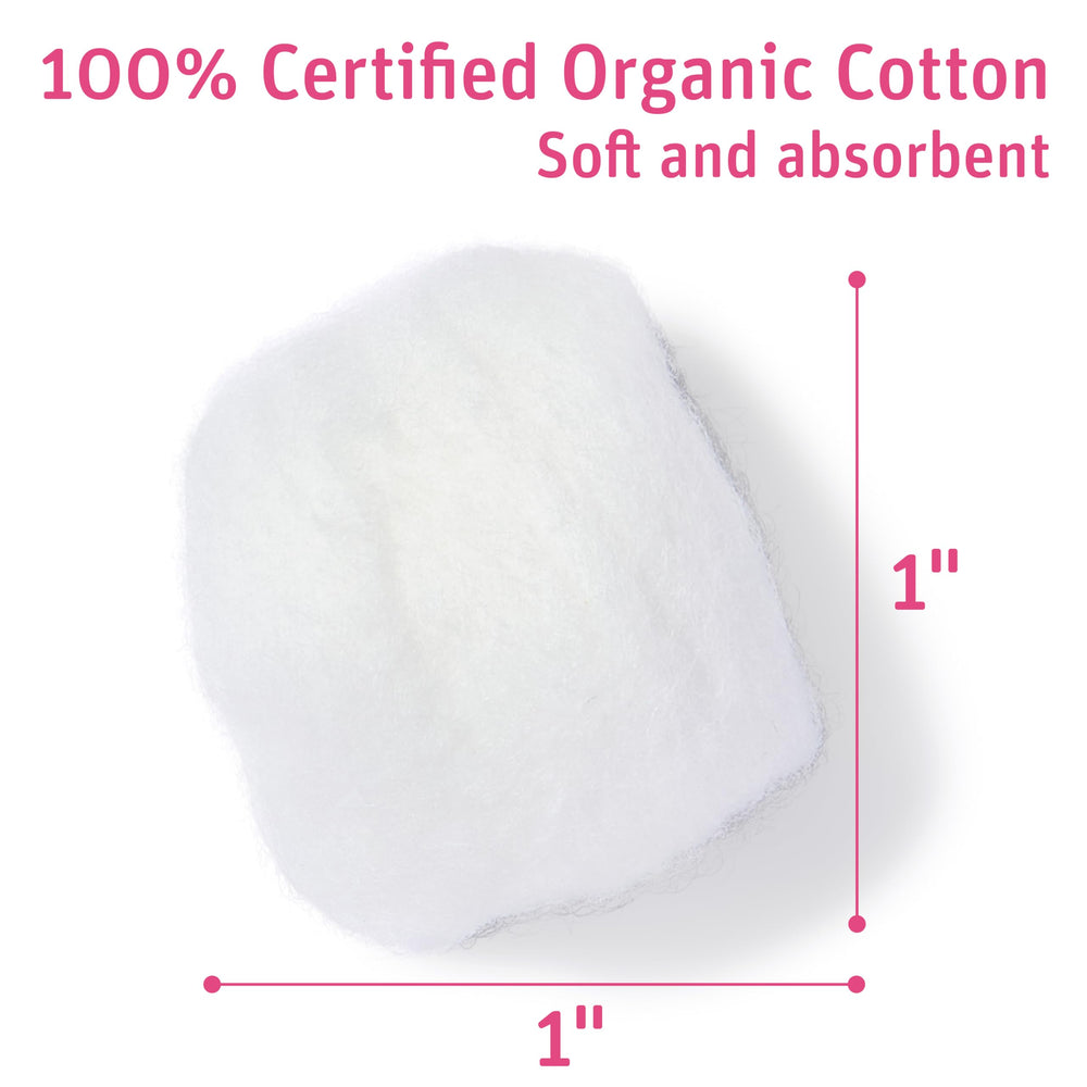 Medline Simply Soft cotton balls three-bag pack neatly stored on shelf