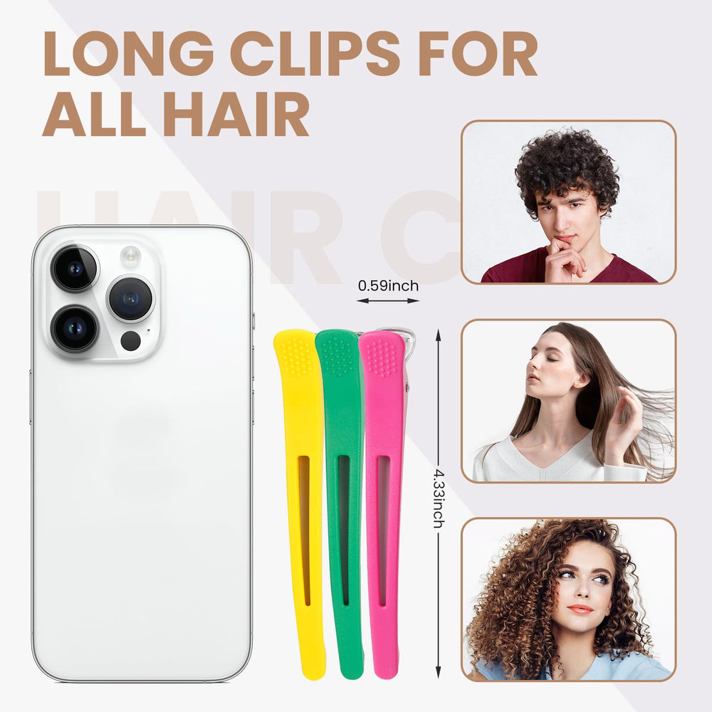 Medoca colorful duck-bill clip adds color while keeping hair in place.