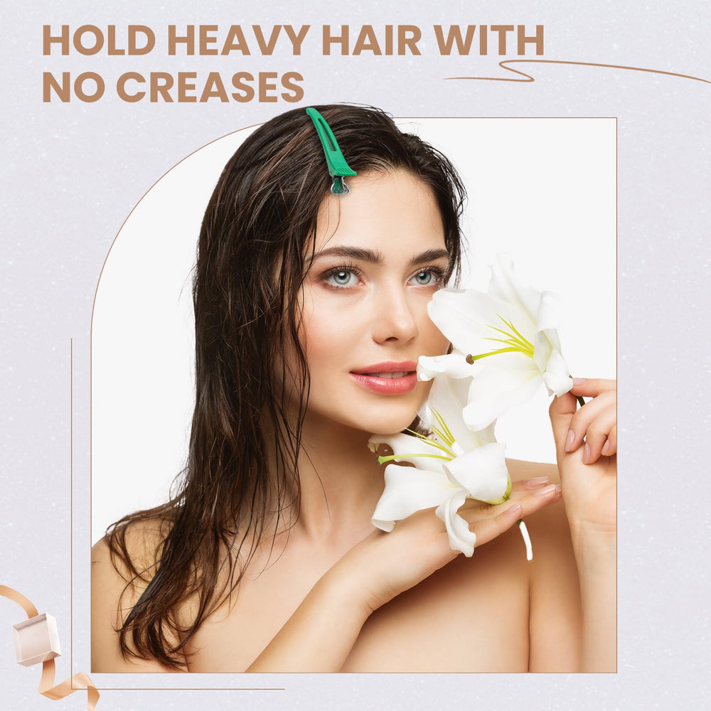 Medoca curling-ready clip helps hold foils and sections during color treatments.