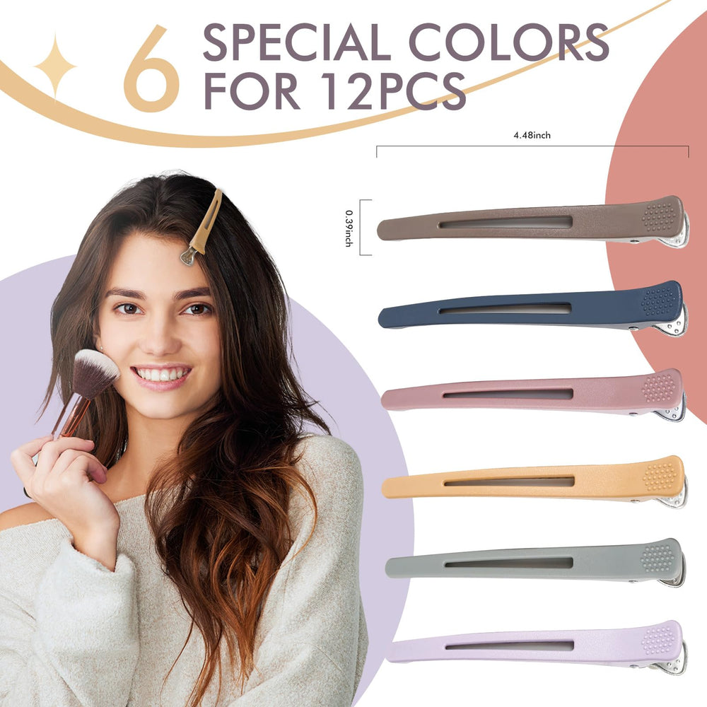 Medoca six-color duck-billed clips keep sections organized for efficient styling.