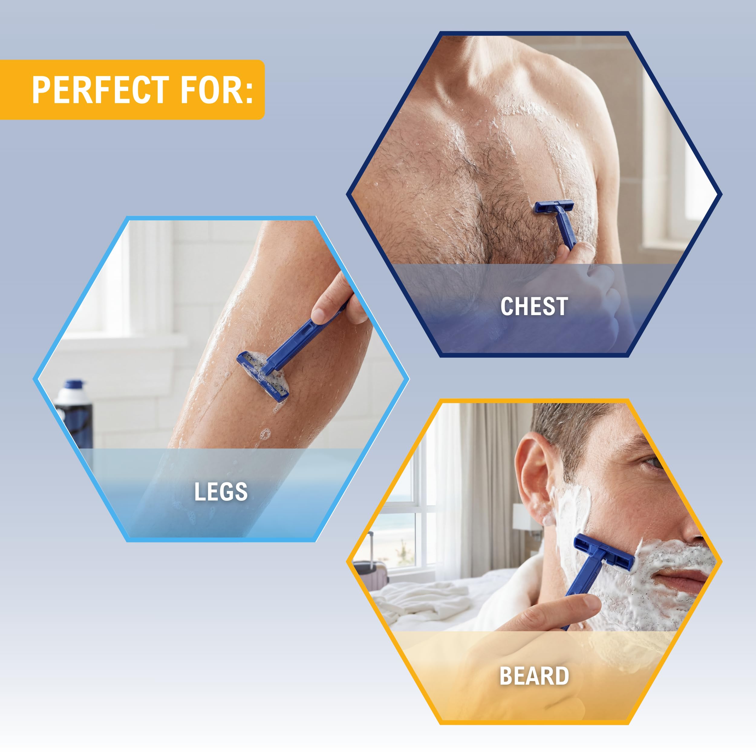 Medpride disposable razors in use, offering convenient daily shaving.