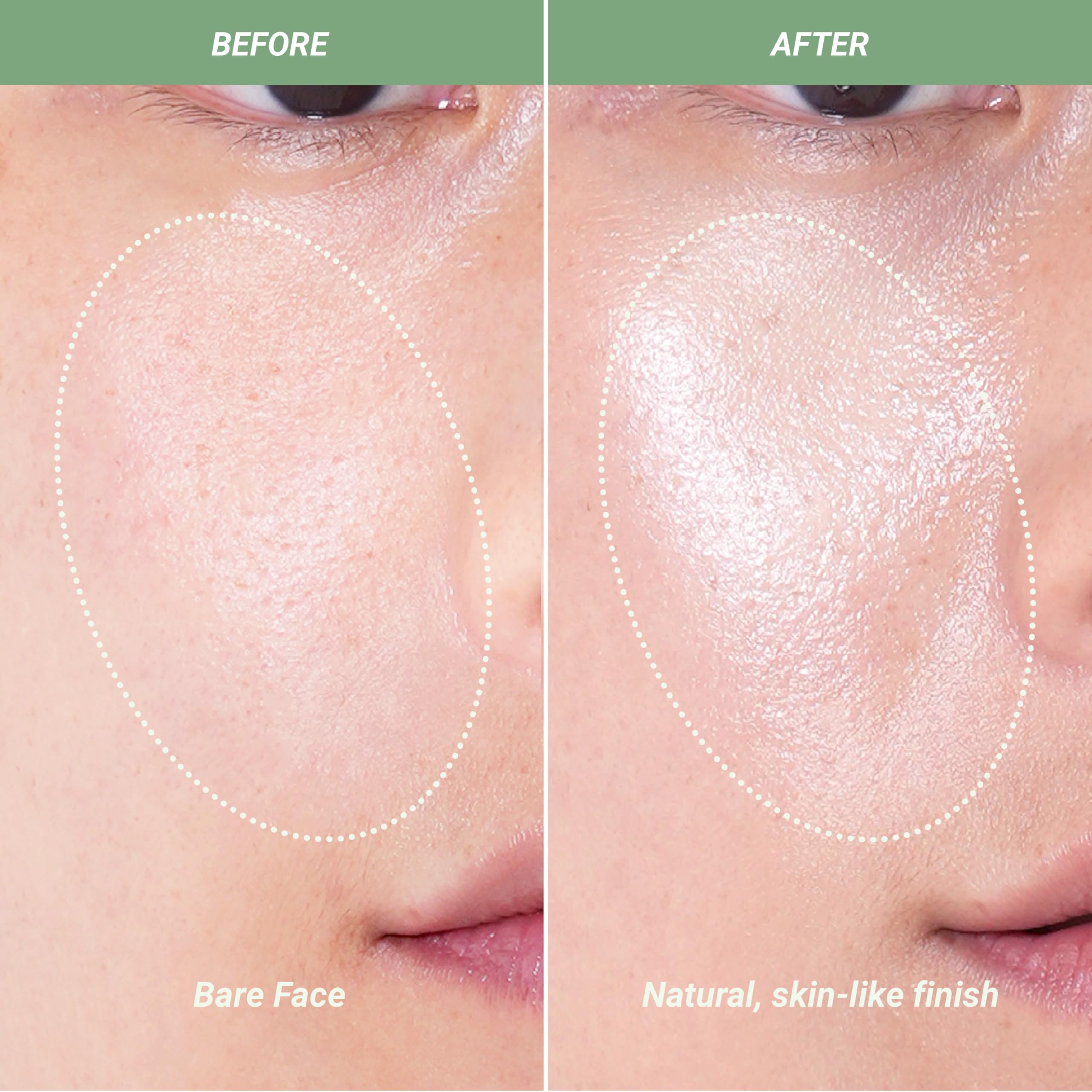 Meebak Cica Cream hydration glow after application suitable for all skin types.