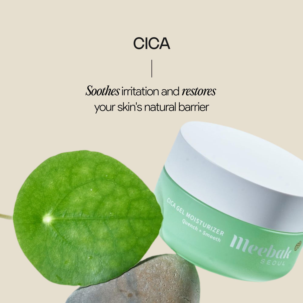 Meebak Cica Gel: ácido hialuronico para hidratación instantánea.
