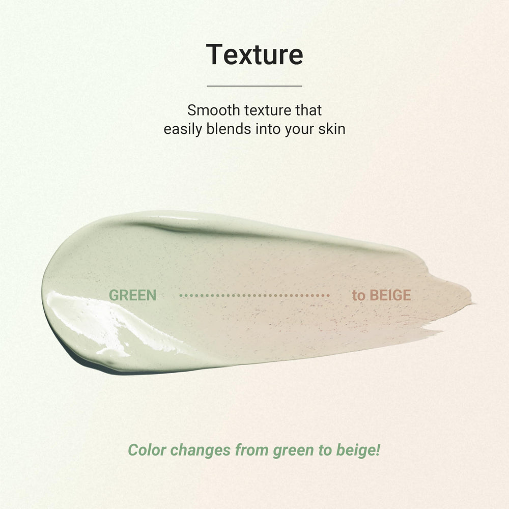 Aplicación facial de Meebak, tono natural con efecto corrector suave.