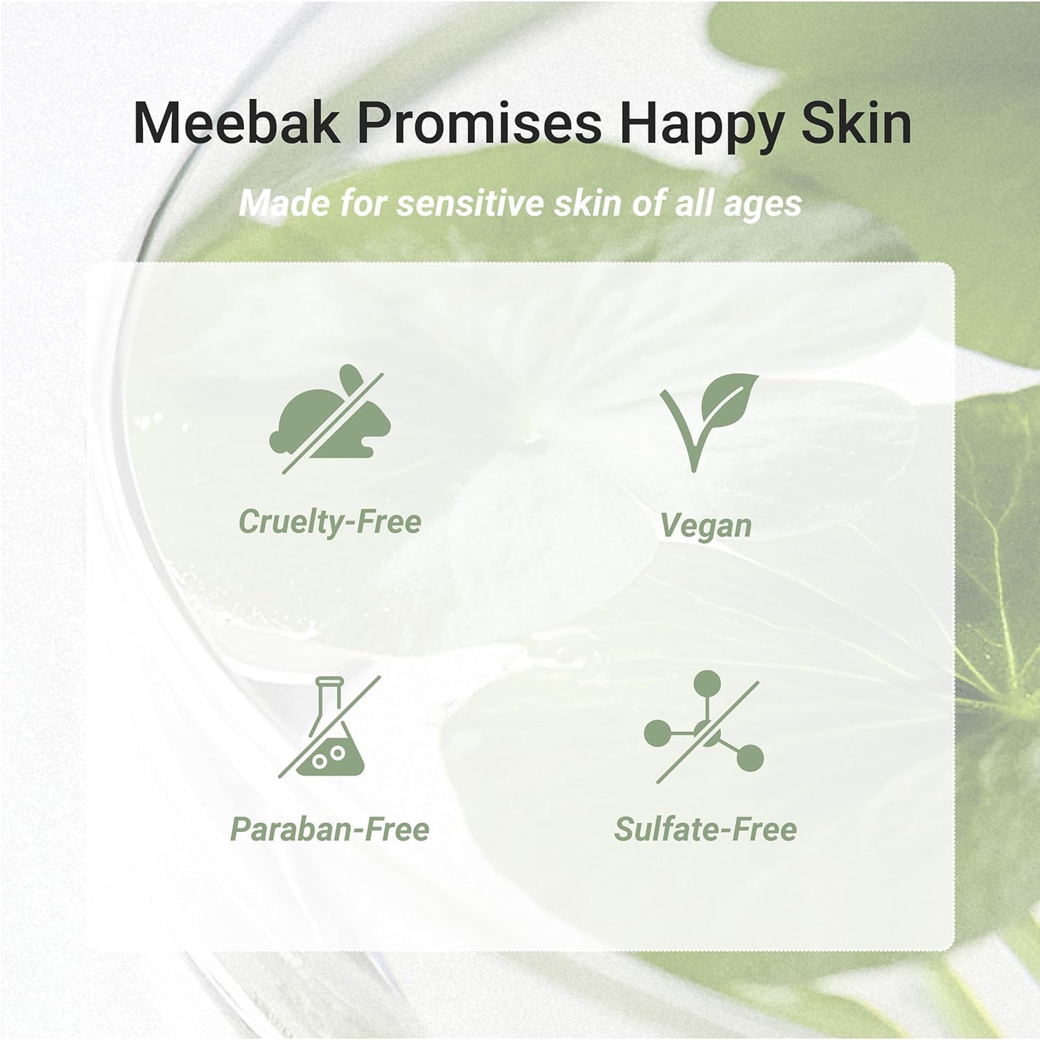 Fórmula calmante de Meebak Cica Redness Solution para piel sensible.