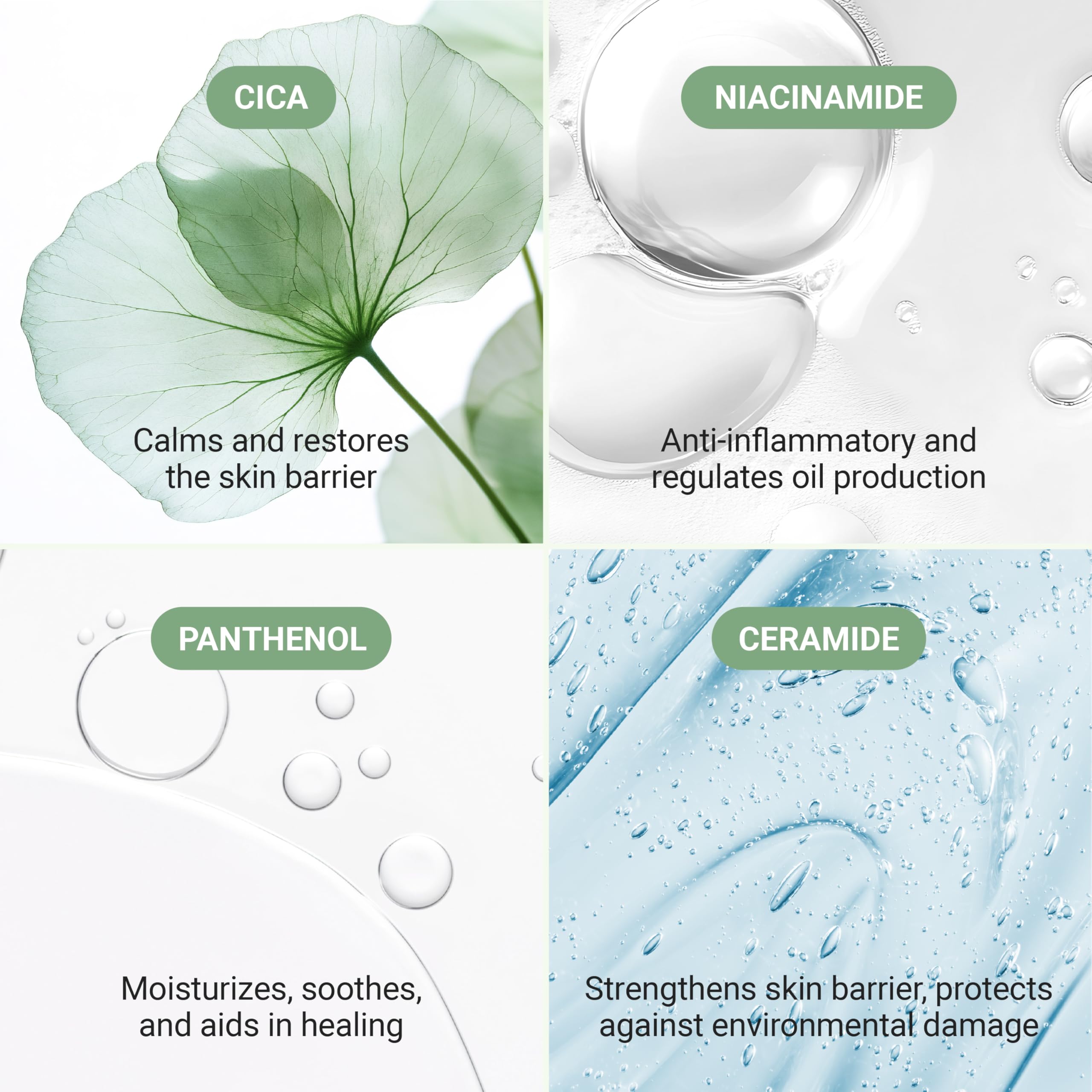 Tono beige natural de Meebak Cica Redness Solution para piel uniforme.