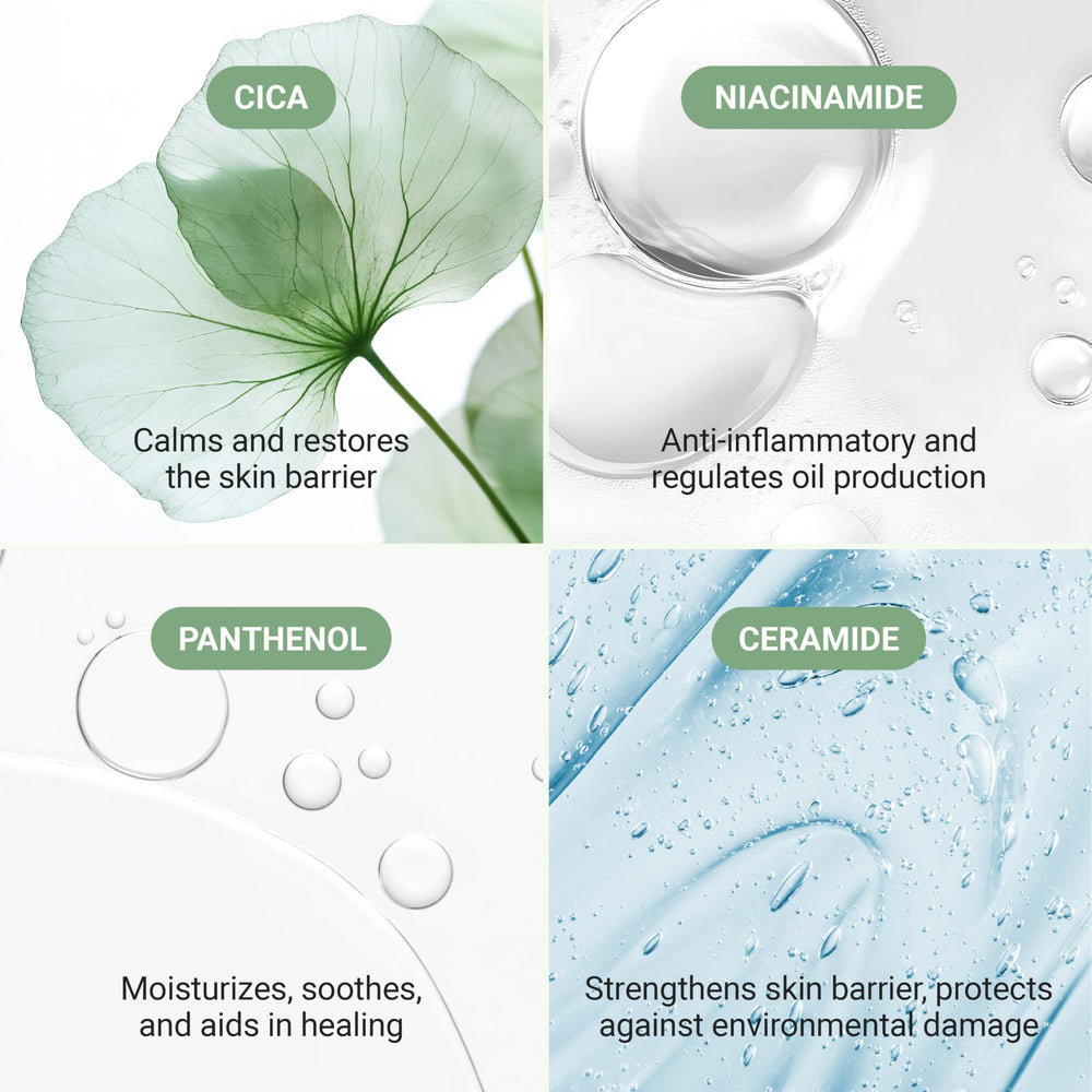 Tono beige natural de Meebak Cica Redness Solution para piel uniforme.