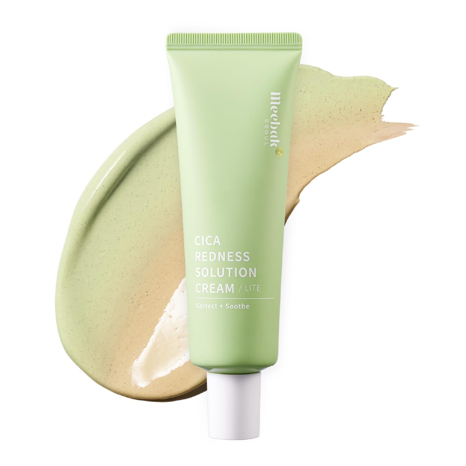 Meebak Cica Redness Solution Lite crema CC verde neutraliza suavemente el enrojecimiento