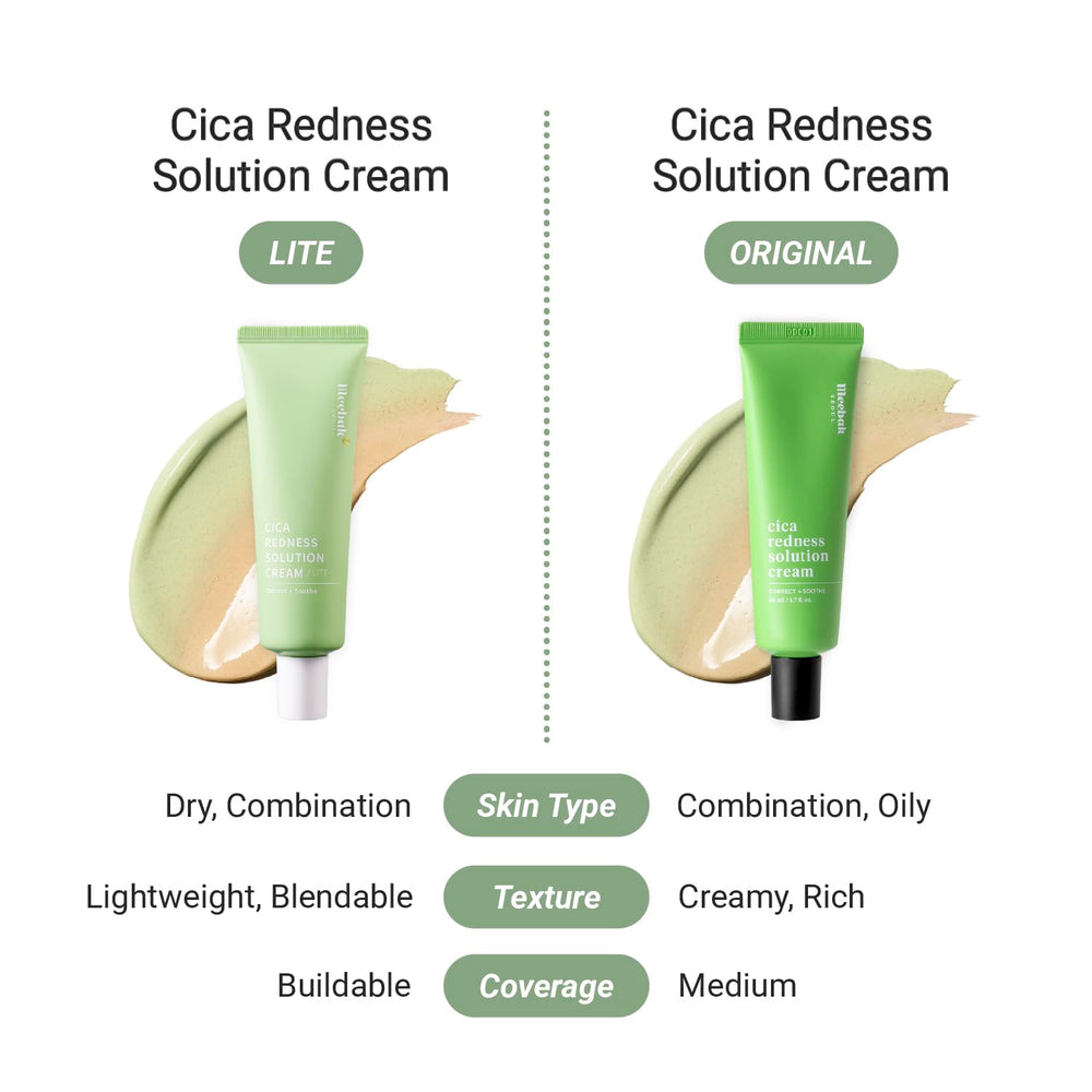 Meebak Cica Redness Solution Lite tono adaptativo mejora la uniformidad del color