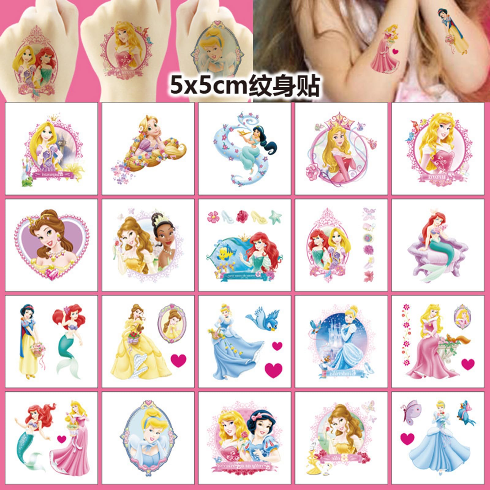 Meet Holiday Princess Tattoos sheet 3; easy 20-second application for quick dress-up moments.