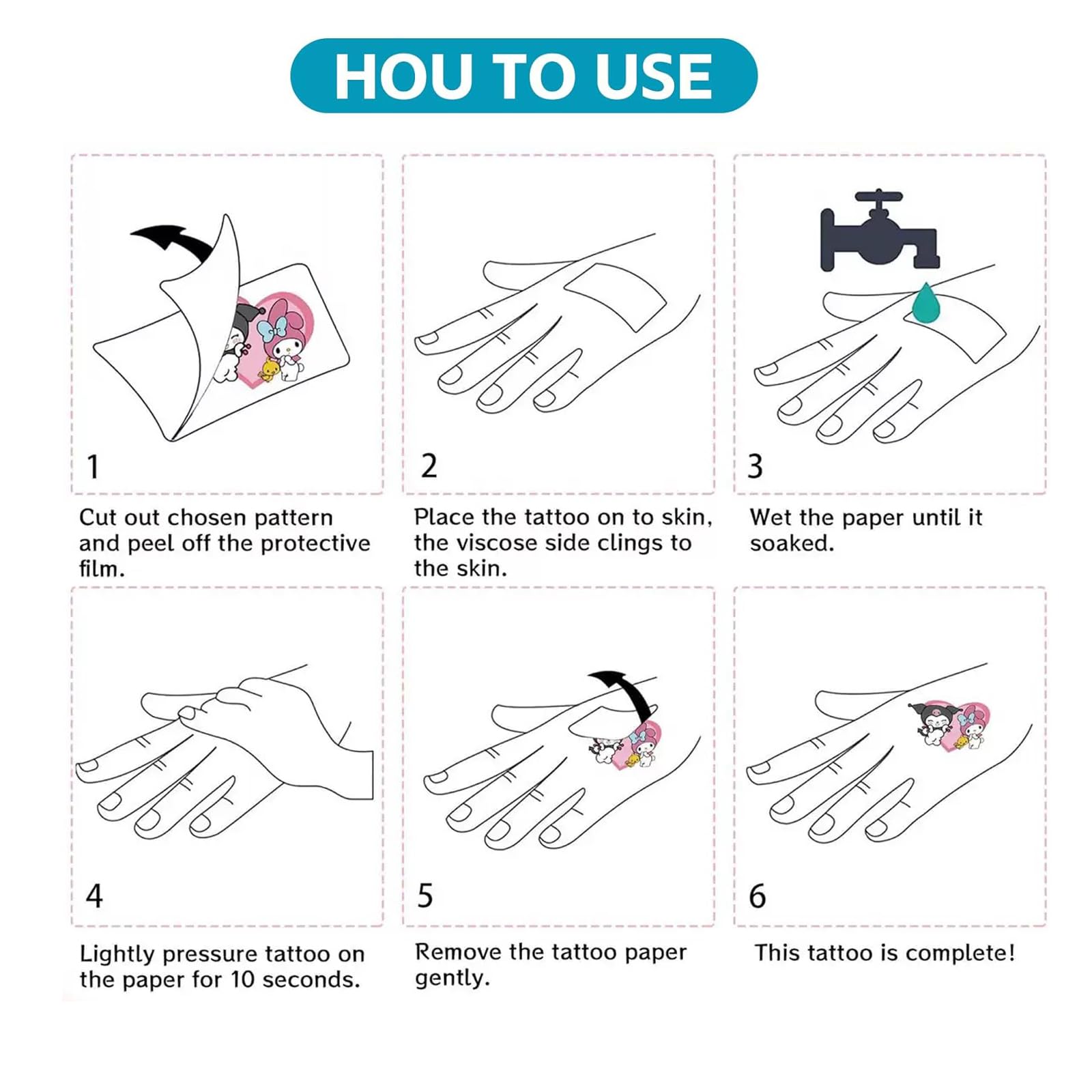 Meet Holiday Princess Tattoos sheet 5; remove easily with oil or gentle cleanser after playtime.