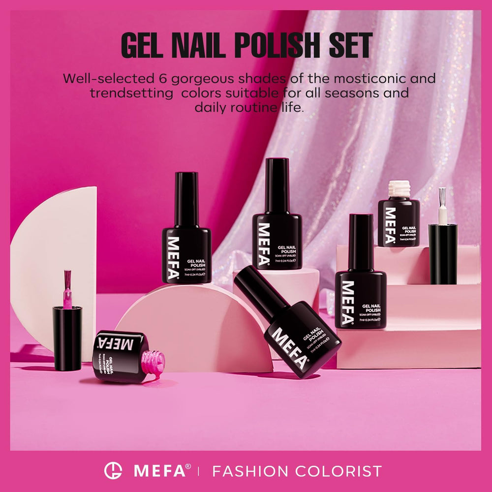 MEFA at-home manicure setup with tools and nails