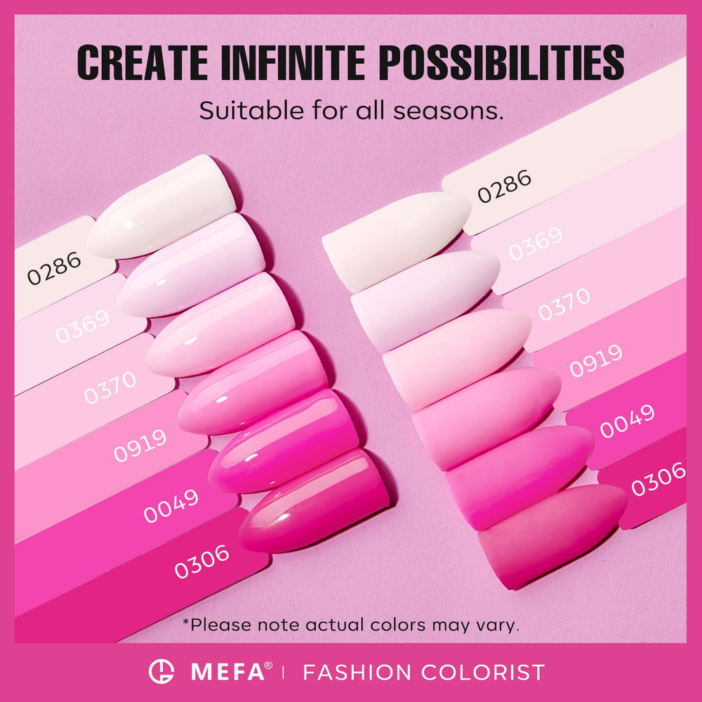 MEFA hot pink gel polish bottle for bold nails