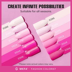 MEFA hot pink gel polish bottle for bold nails