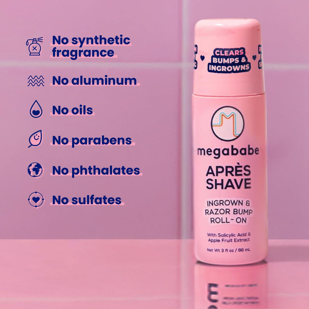 Megababe Après Shave ideal for bikini area and underarms after hair removal.