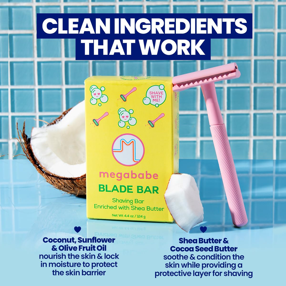 Megababe Blade Bar wet-skin application demonstrates easy massage prep.