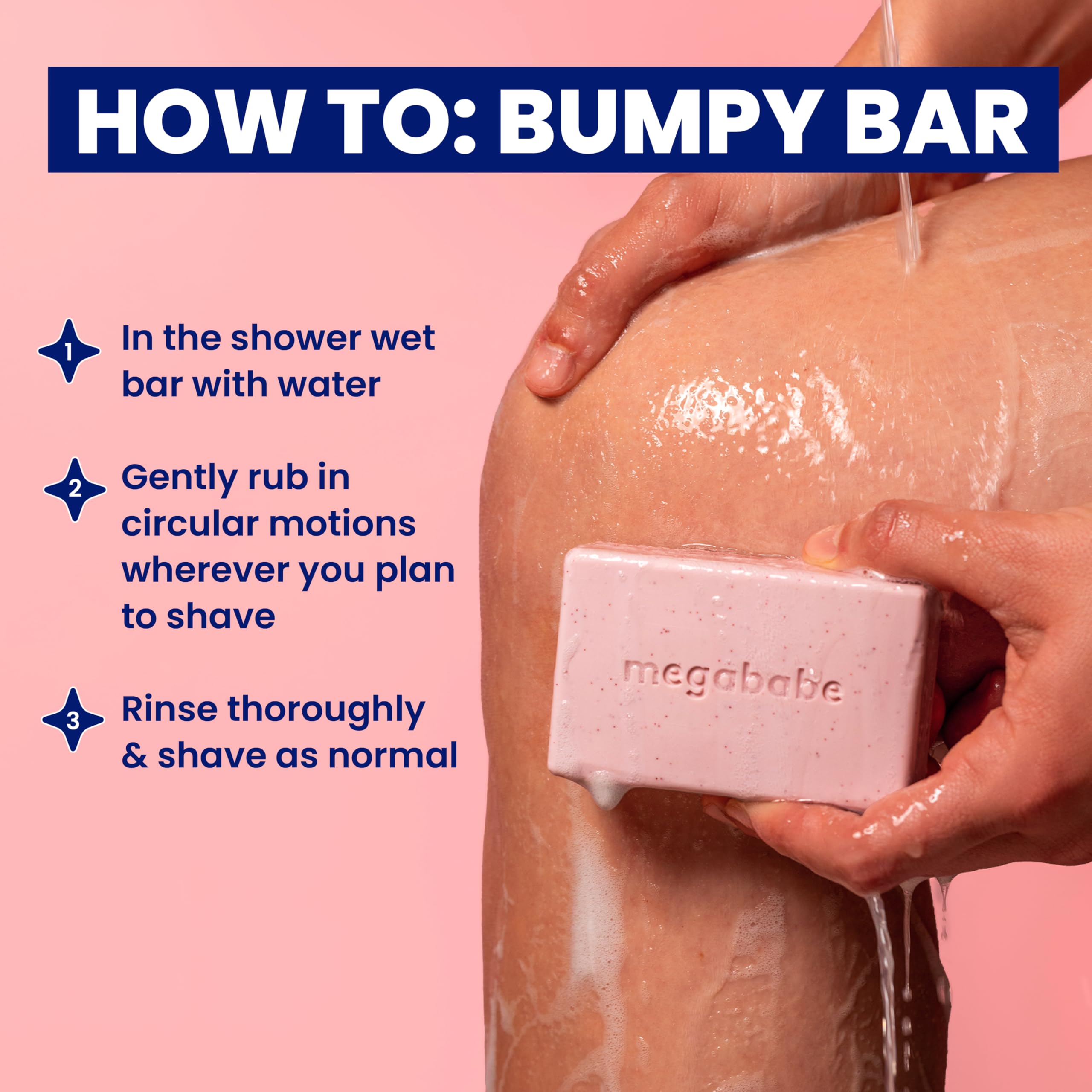 Megababe Bumpy Bar contains strawberry extract for gentle skin nourishment.