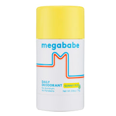 Megababe Daily Deodorant Sunny Pits en envase, protección duradera sin aluminio